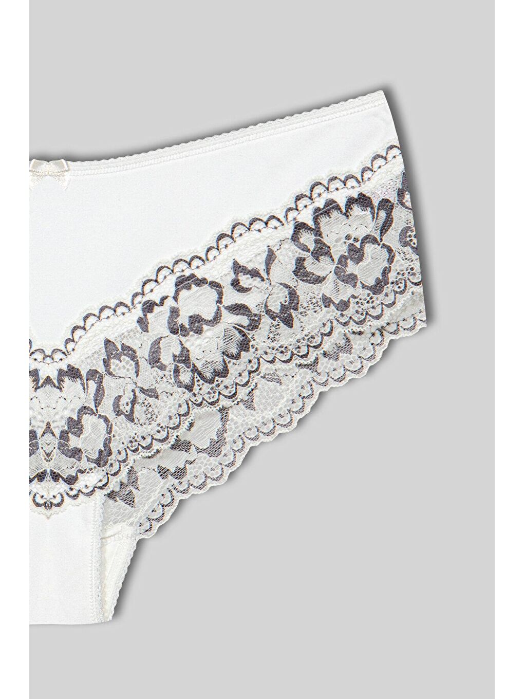 Siyah Paçası Çift Renk Dantel Kadın Külot 2'li-4