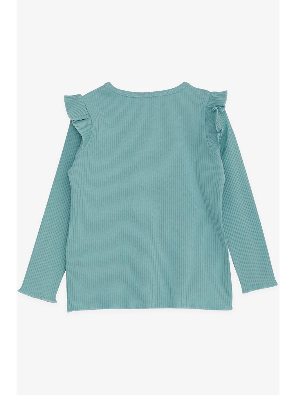 Turkuaz Kız Çocuk Uzun Kollu Bluz Fırfırlı Su Yeşili (2-5 Yaş)-3