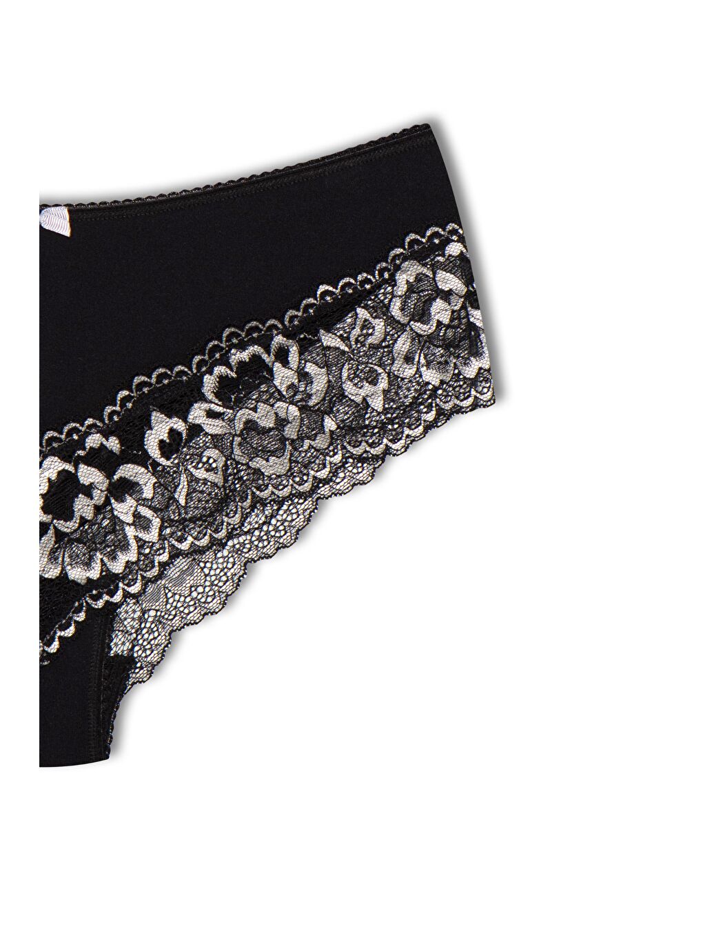 Siyah Paçası Çift Renk Dantel Kadın Külot 2'li-6