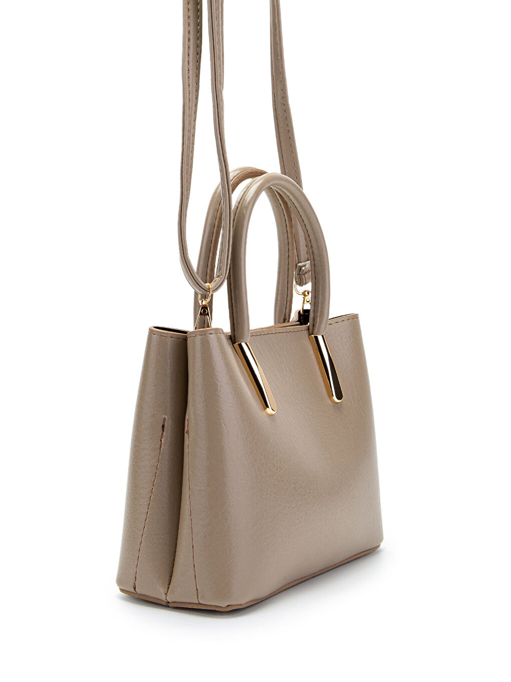 Bej Gold Detaylı Gloria El Ve Omuz Kadın Çanta Vizon-1