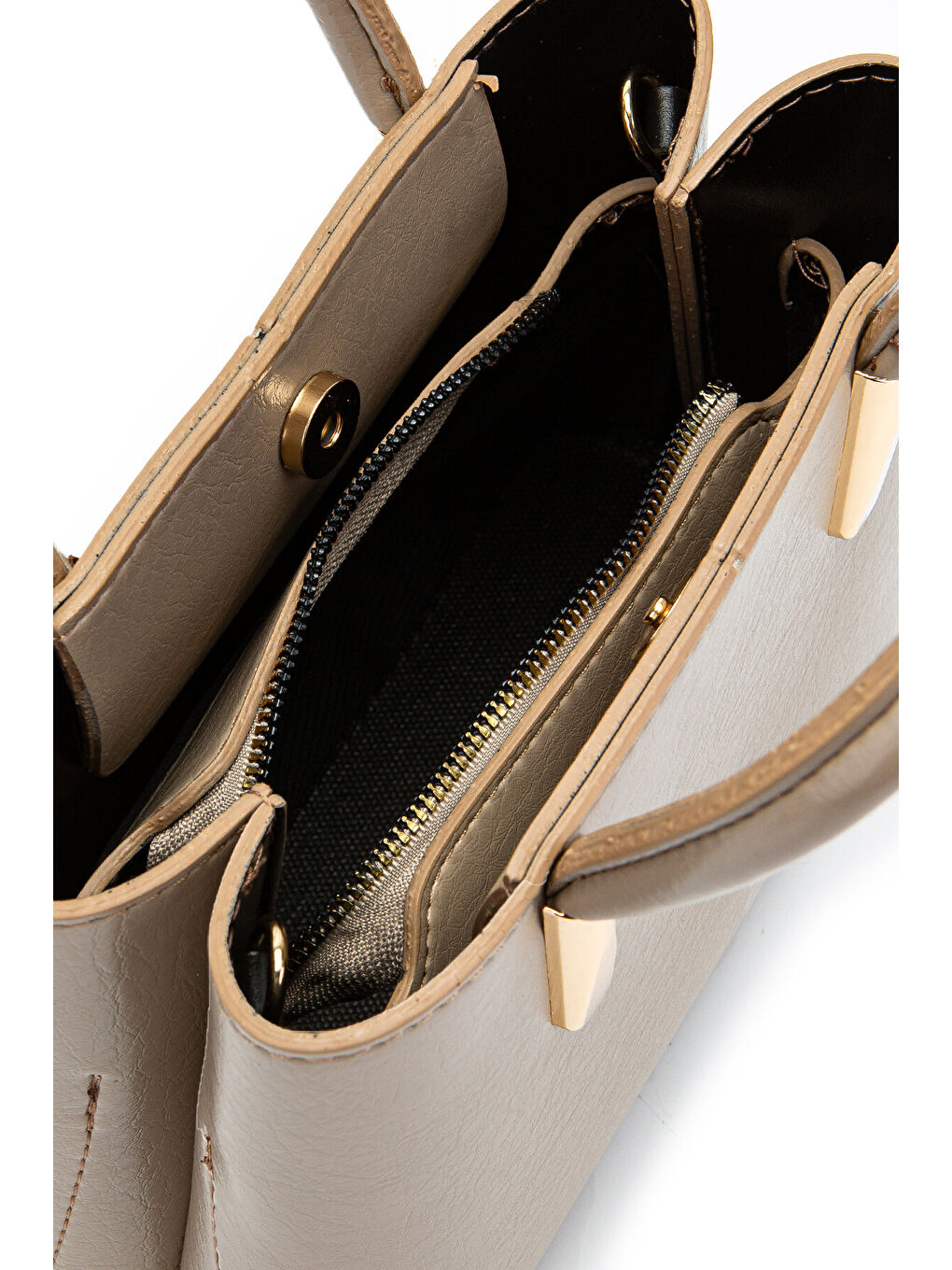 Bej Gold Detaylı Gloria El Ve Omuz Kadın Çanta Vizon-4