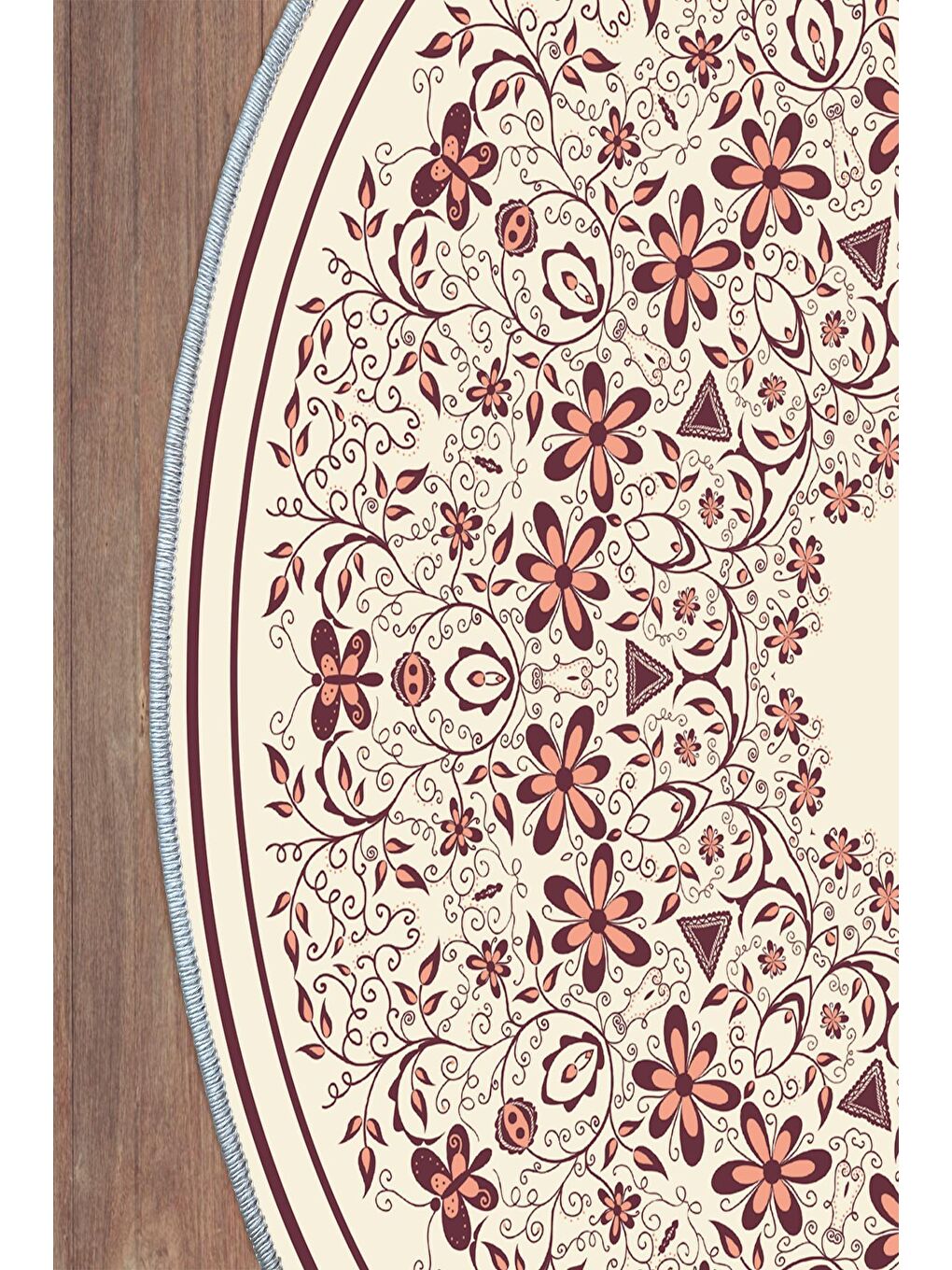 Kahverengi Dekoratif Özel Tasarım Modern Halısı 80x80 cm-2