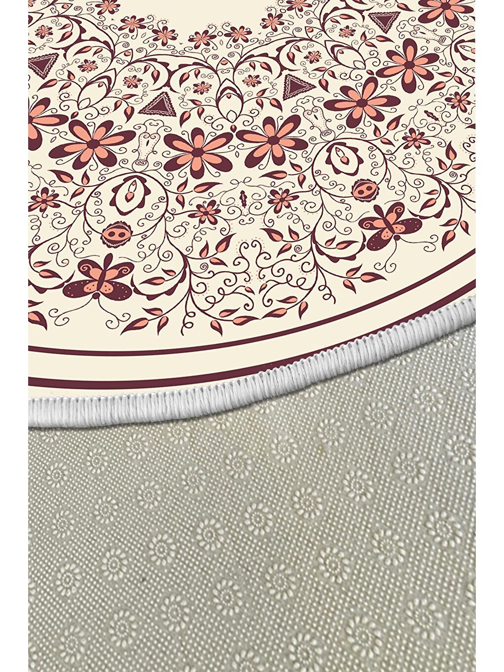 Kahverengi Dekoratif Özel Tasarım Modern Halısı 80x80 cm-3