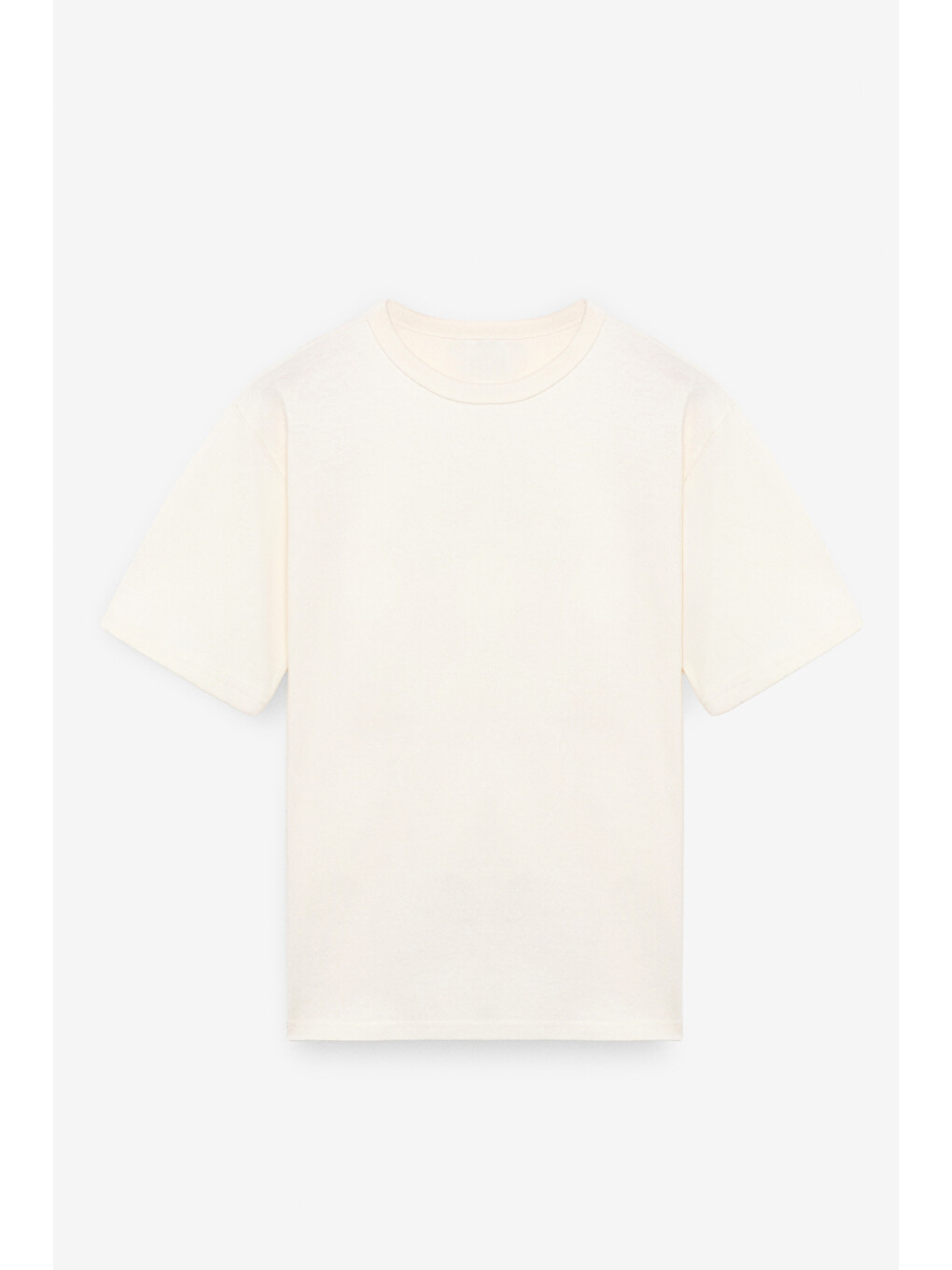 Erkek %100 Pamuk Regular Fit Ekru Tişört