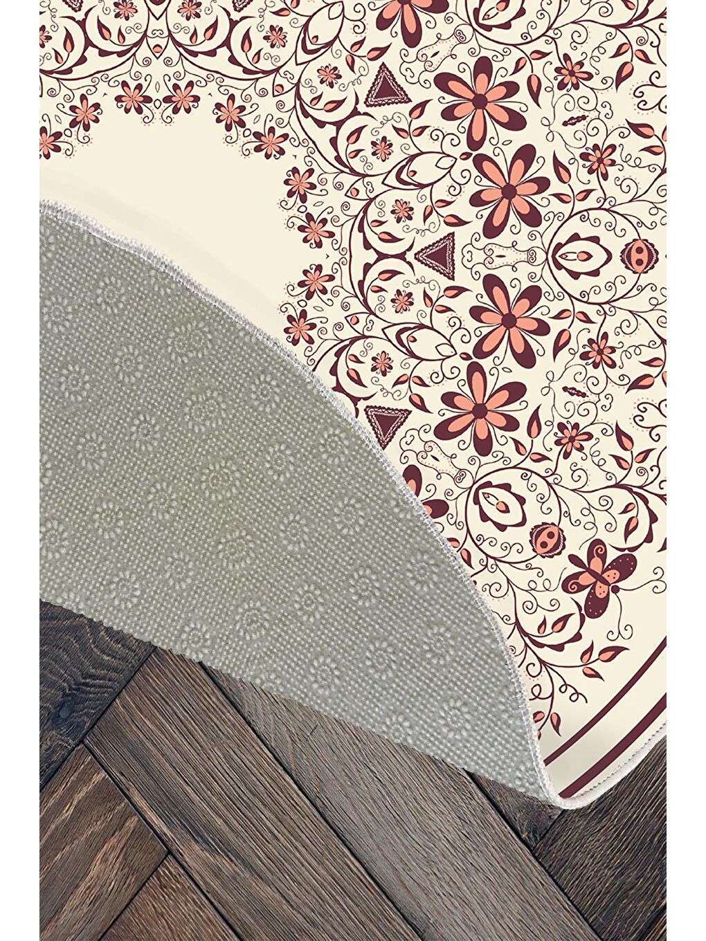 Kahverengi Dekoratif Özel Tasarım Modern Halısı 80x80 cm-4