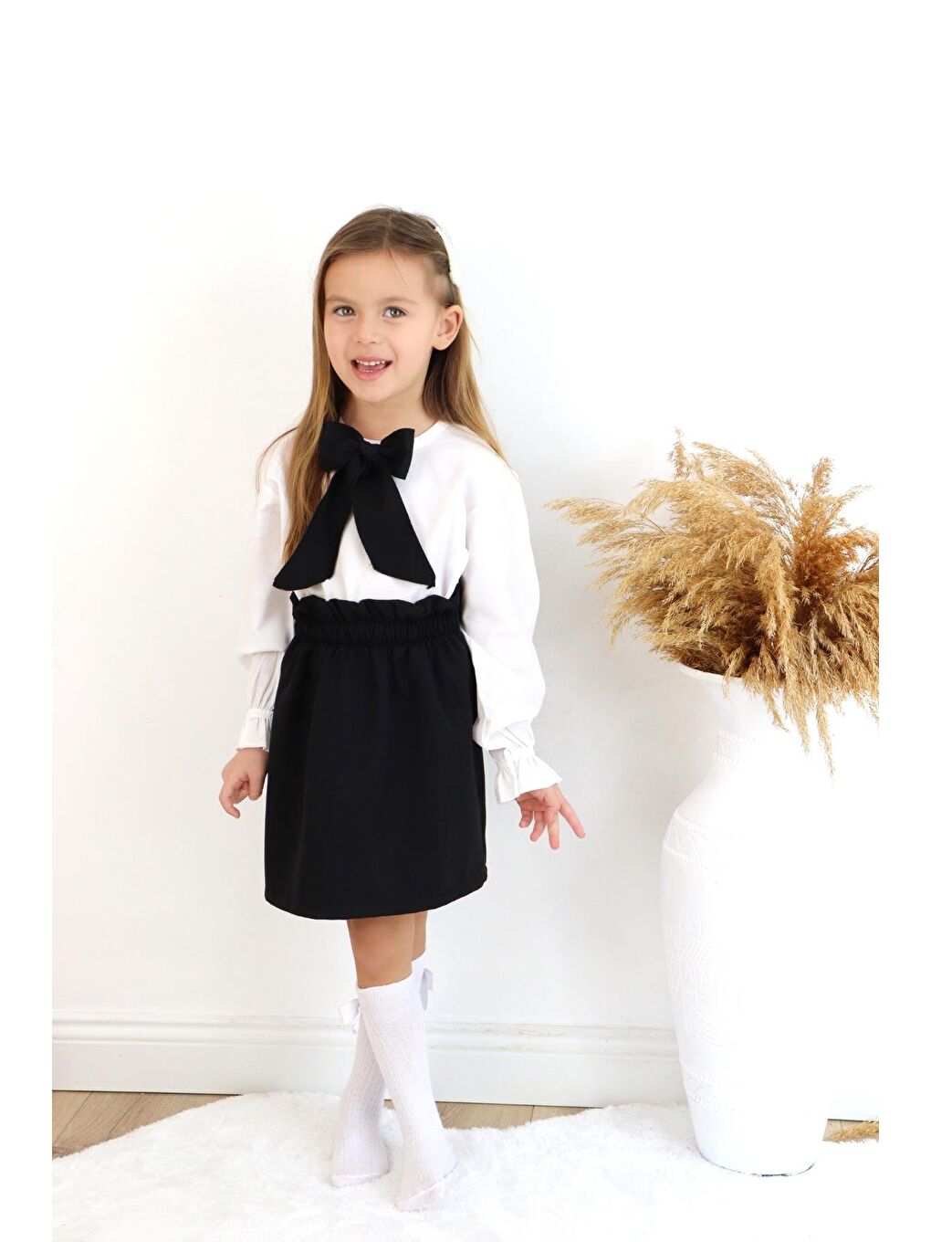 Siyah Kız Çocuk Etek ve Bluz Takım-1