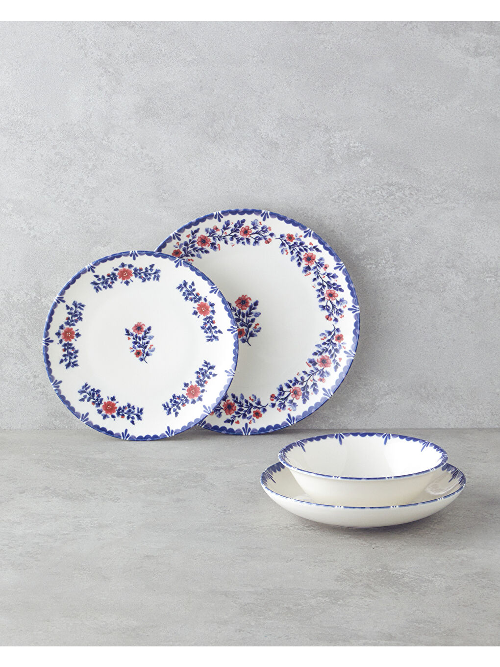 Bluebell Porselen Yemek Takımı 24 Parça 6 Kişilik Mavi