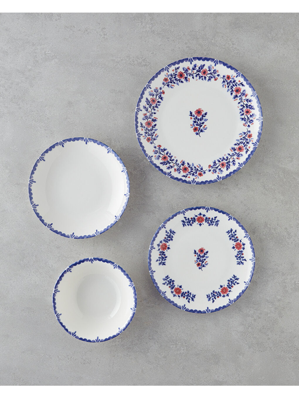 Bluebell Porselen Yemek Takımı 24 Parça 6 Kişilik Mavi-1