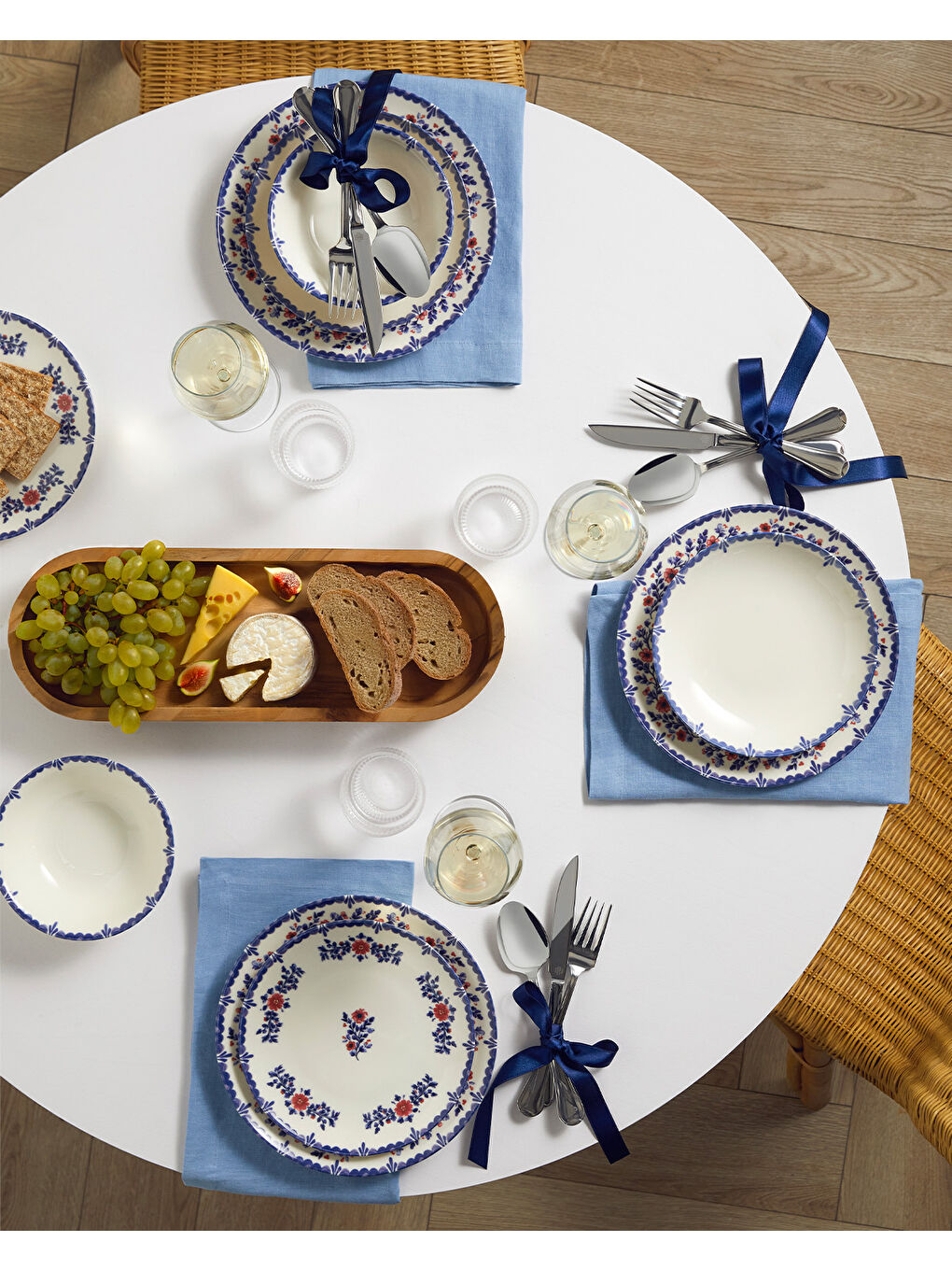 Bluebell Porselen Yemek Takımı 24 Parça 6 Kişilik Mavi-6