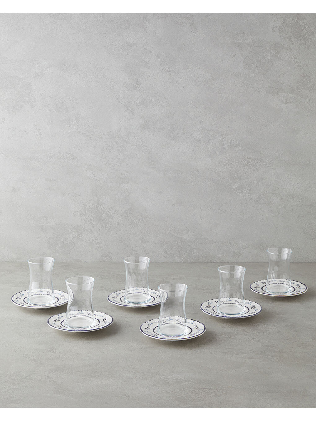 Lunessa Porselen 12 Parça 6 Kişilik Çay Seti 165 ml Mavi