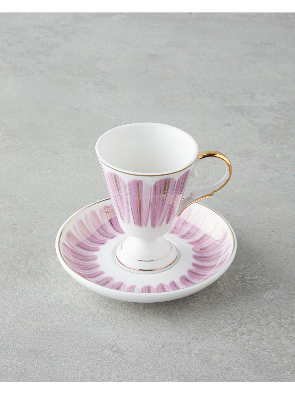 Winnie Porselen 4 Parça 2 Kişilik Kahve Fincan Takımı 90 ml Pembe - Mavi-2