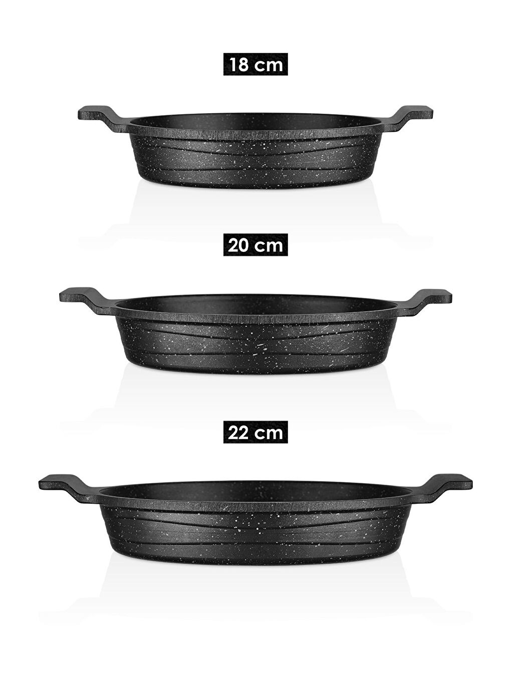 Renksiz Astral 3 Parça Granit Döküm Sahan Seti