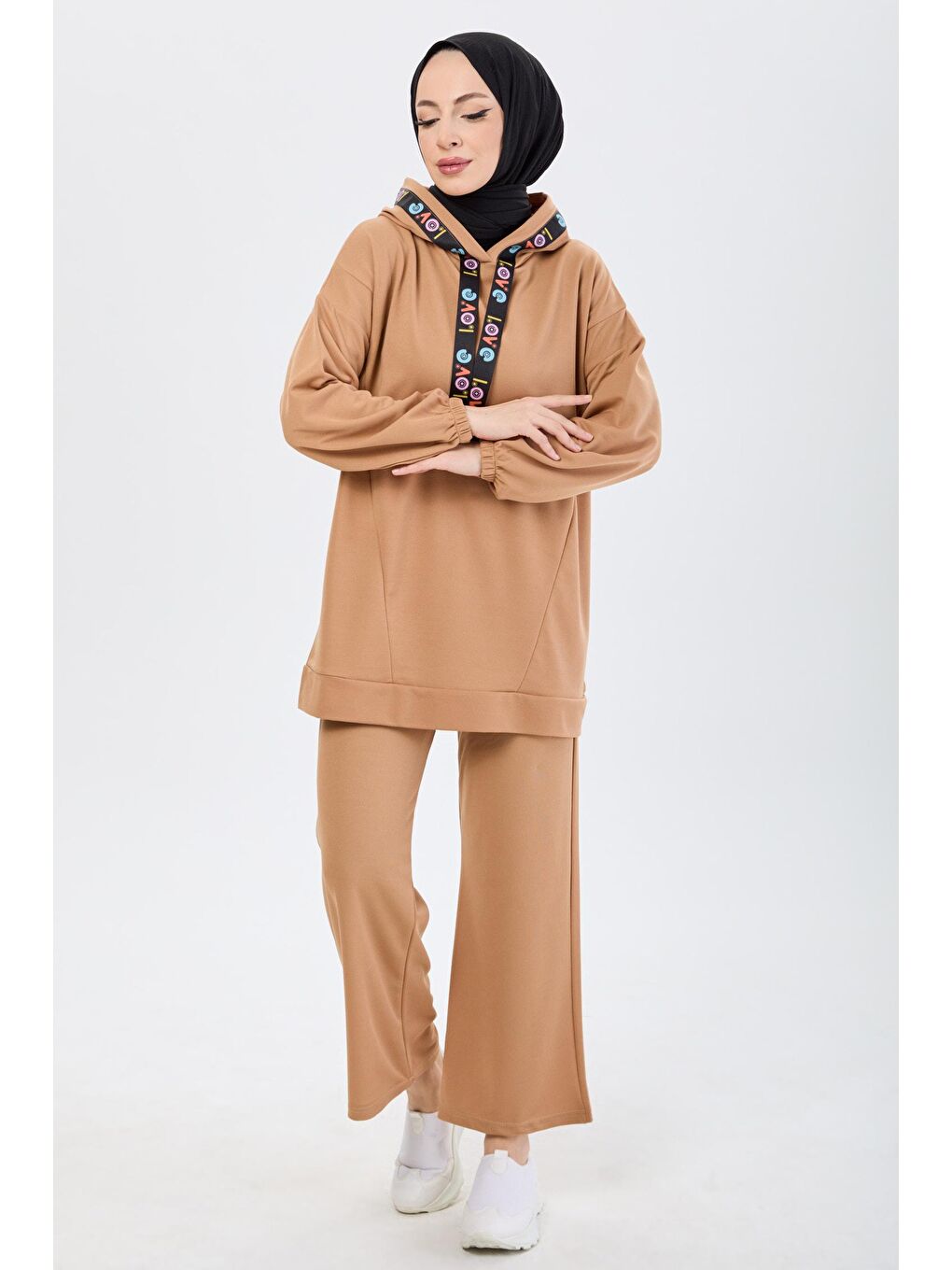 Orta Bej Tunik Kadın Pantolon - 11056-1