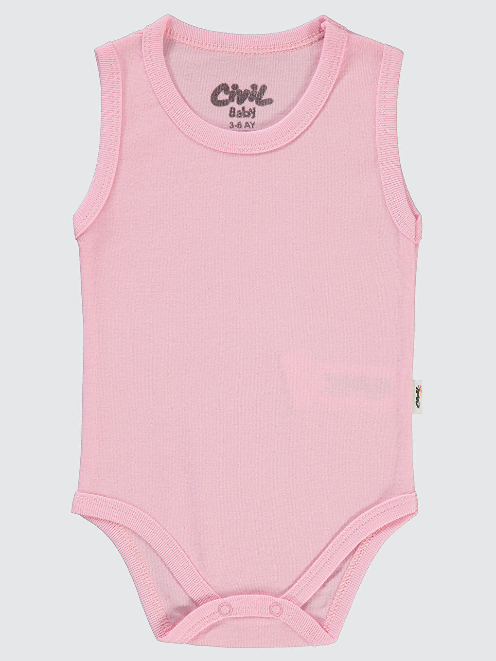 Civil Baby Bebek Çıtçıtlı Badi 3-9 Ay Pembe