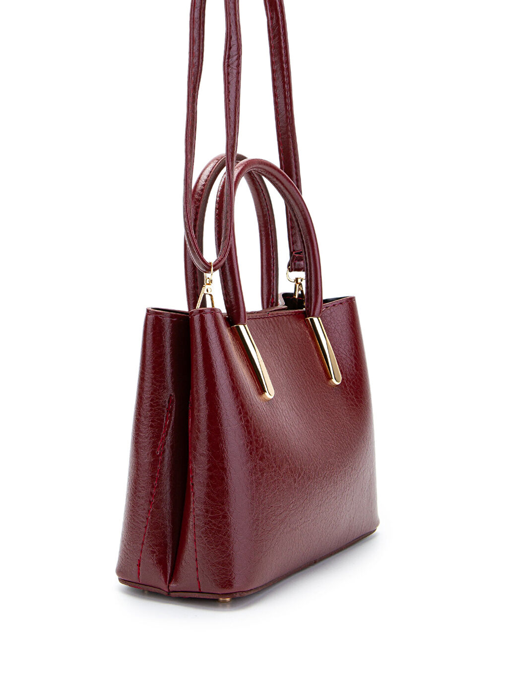 Gold Detaylı Gloria El Ve Omuz Kadın Çanta Bordo-1