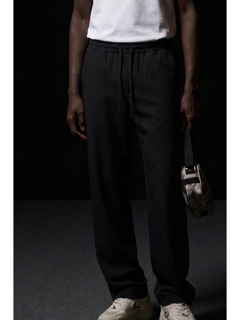 Erkek Relaxed Siyah Baggy Pantolon-4