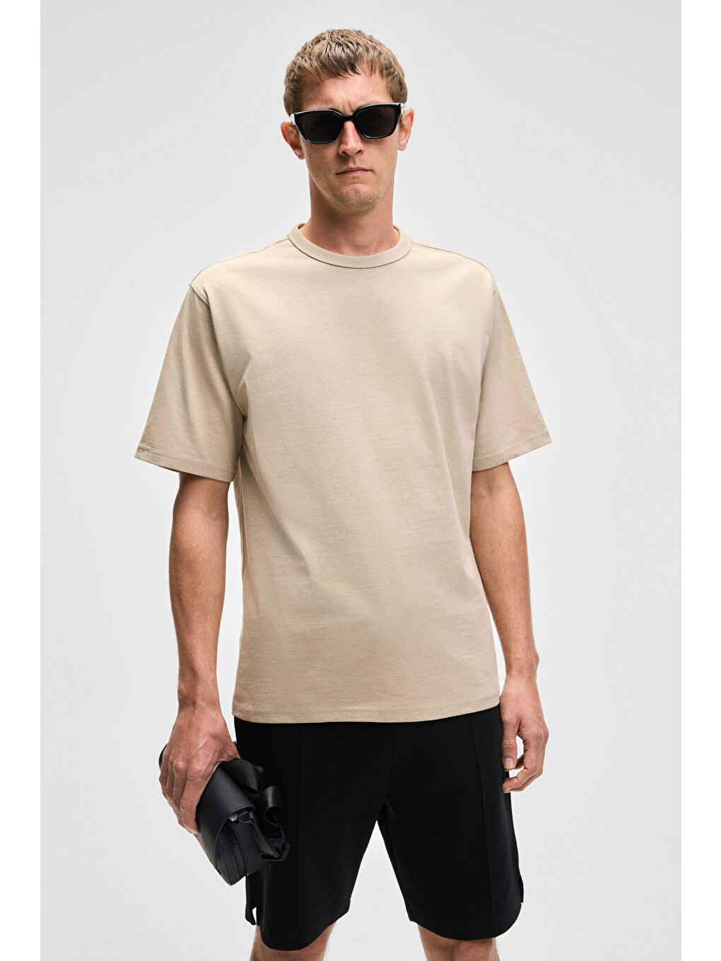 Catwalk Erkek %100 Pamuk Regular Fit Bej T-shirt