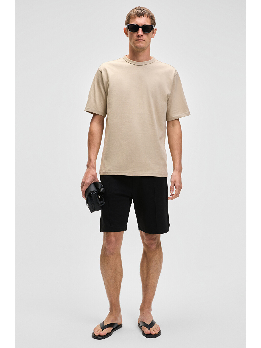 Catwalk Erkek %100 Pamuk Regular Fit Bej T-shirt-1