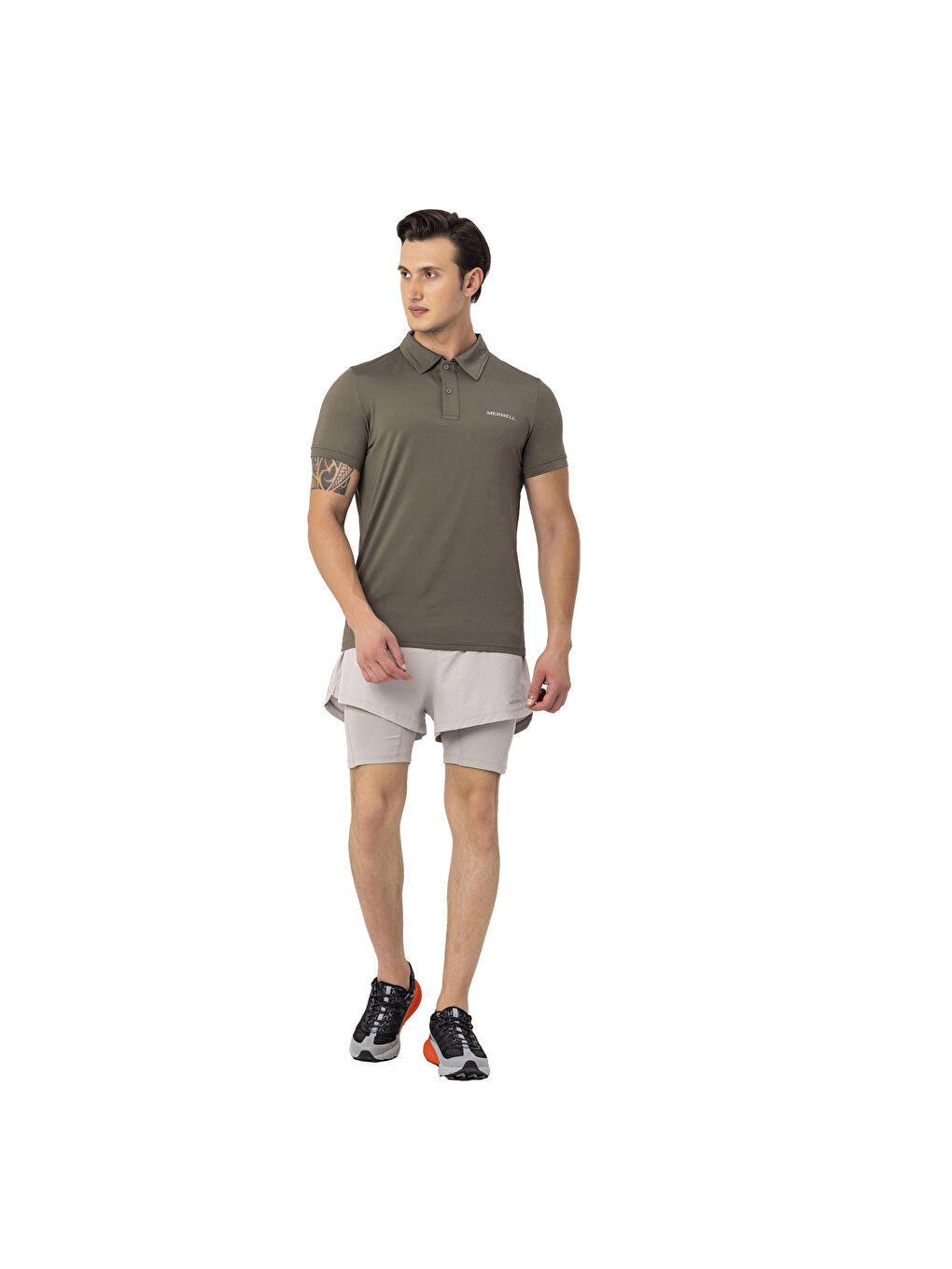 Haki Polo Yaka Kısa Kollu Tişört-2