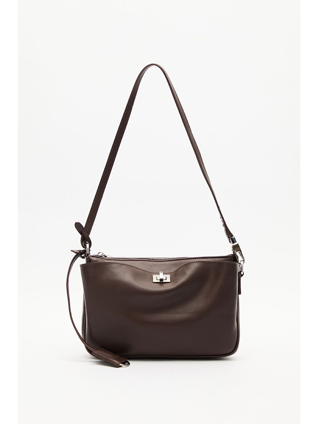 Kahverengi Arte Mini Baget Çanta Acı Kahve