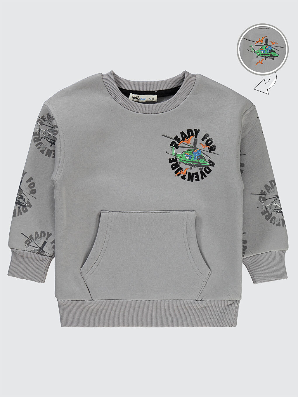 Civil Boys Erkek Çocuk Sweatshirt 2-5 Yaş Gri