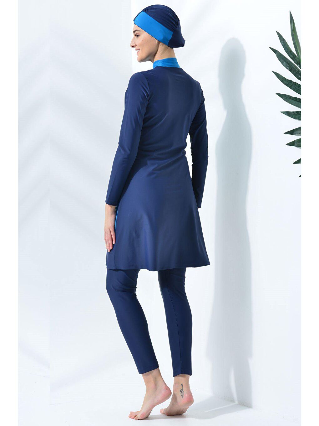 Tam Kapalı Tesettür Mayo C15541 Koyu Lacivert-2