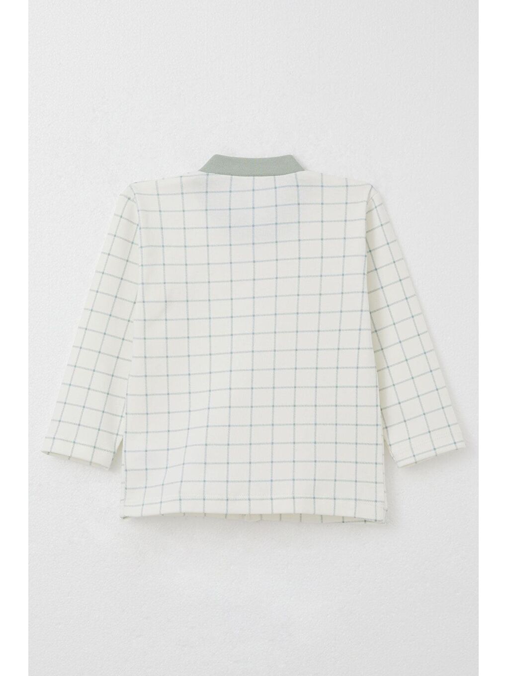 Erkek Bebek Pijama Takımı Kare Desenli Ekru (4 Ay-1 Yaş)-3