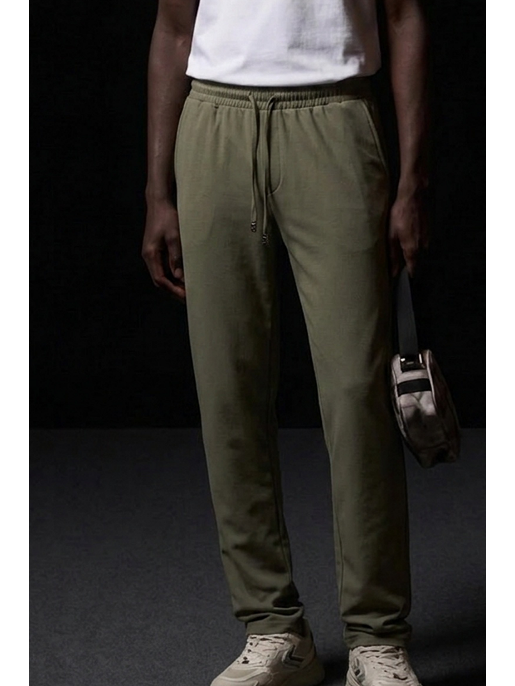 Erkek Relaxed Haki Baggy Pantolon-4