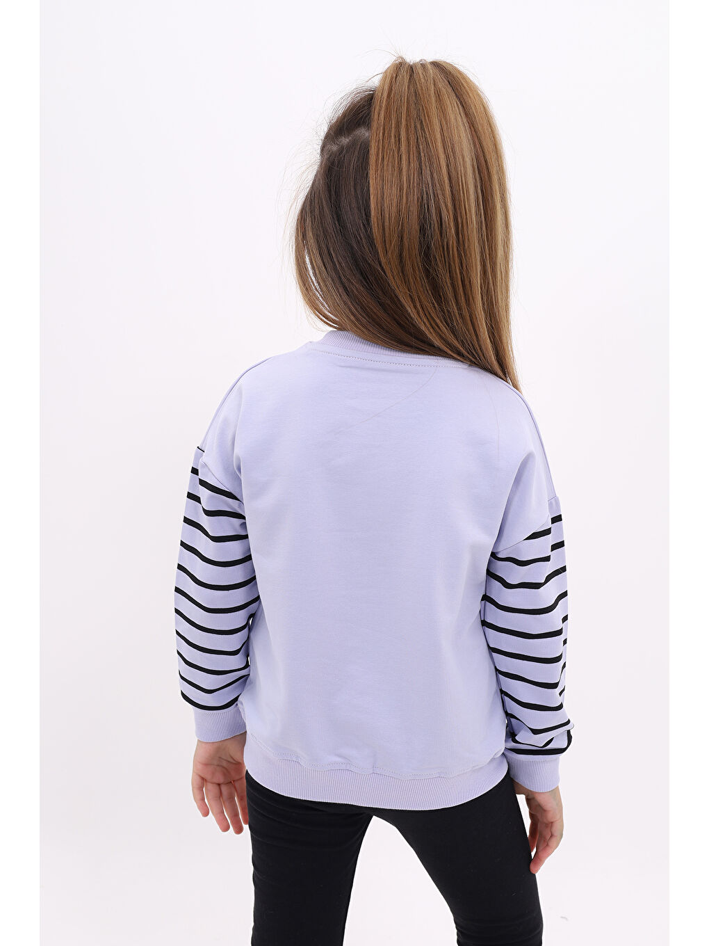 Lila Kız Çocuk Baskılı Sweatshirt-2