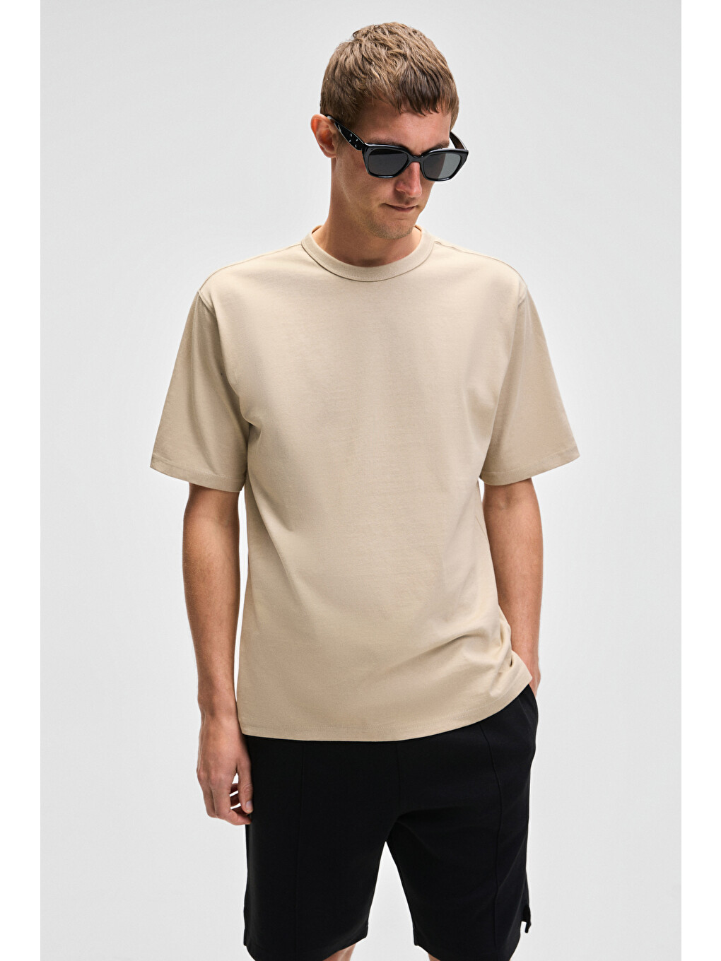 Catwalk Erkek %100 Pamuk Regular Fit Bej T-shirt-2