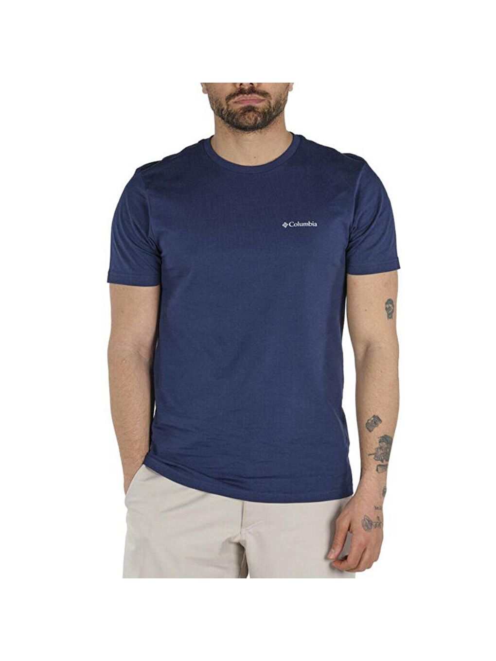 Columbia Lacivert CSC M Basıc SM Logo Brushed SS Tee Erkek Tişört Lacivert CS0282-466