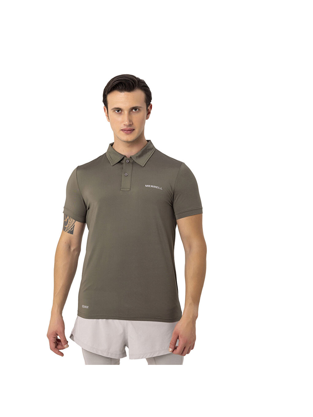 Haki Polo Yaka Kısa Kollu Tişört-7