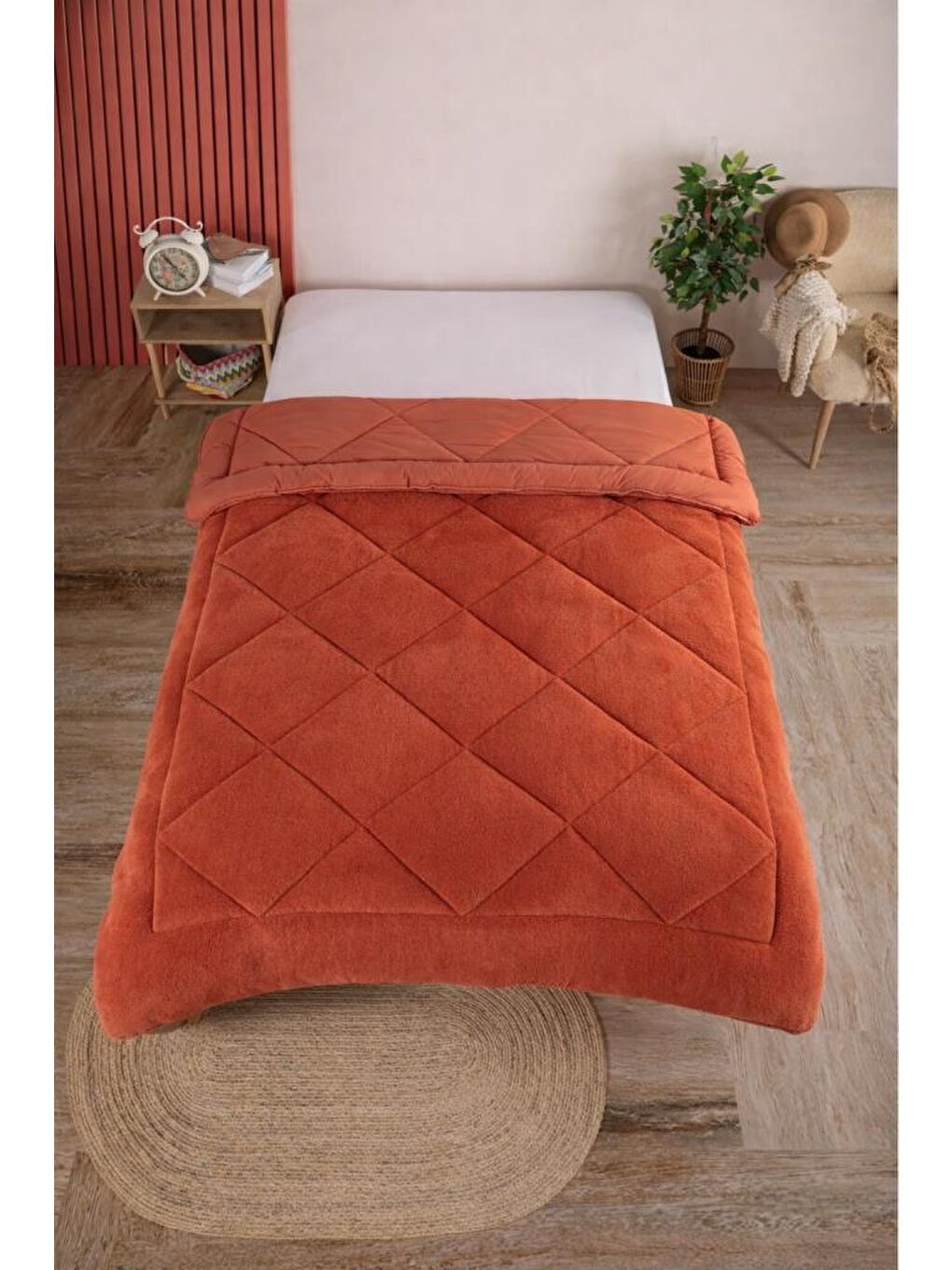 Kahverengi Uyl Wellsoft 195x215 Cm Çift Kişilik Yorgan Kiremit