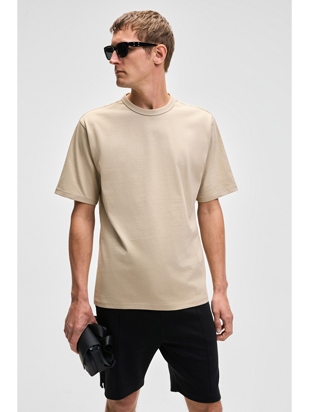 Catwalk Erkek %100 Pamuk Regular Fit Bej T-shirt-3