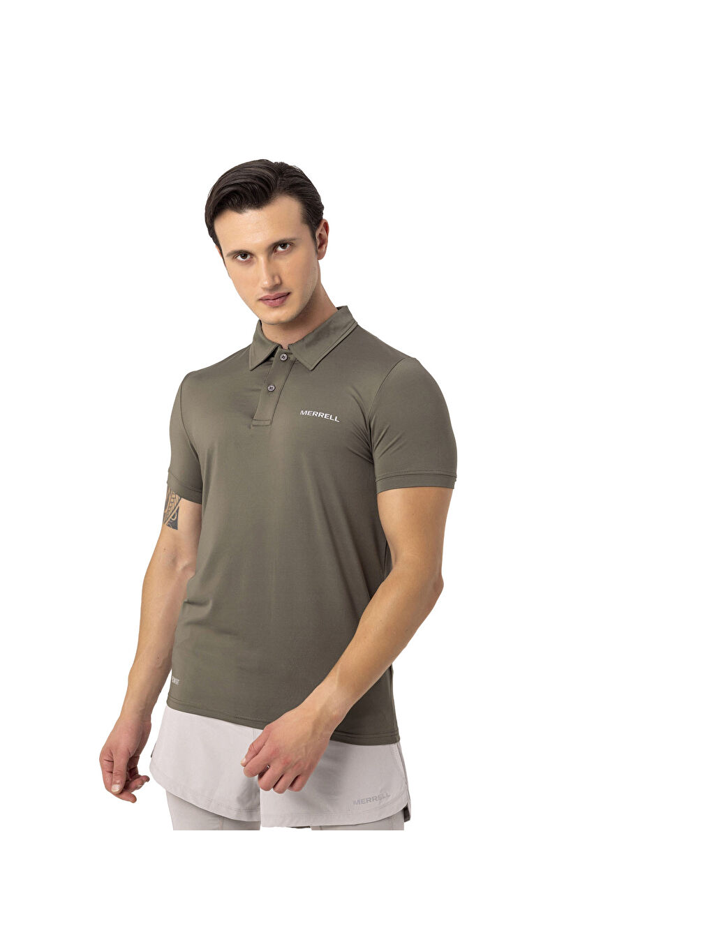 Haki Polo Yaka Kısa Kollu Tişört-9