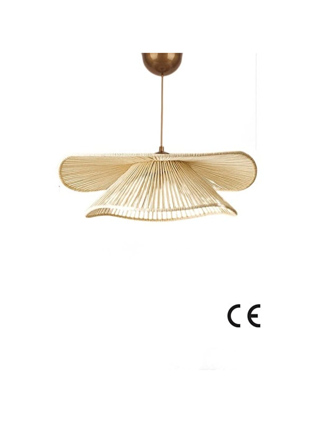 Ekru Duvela Handmade Tekli Sarkıt Avize - Krem-1