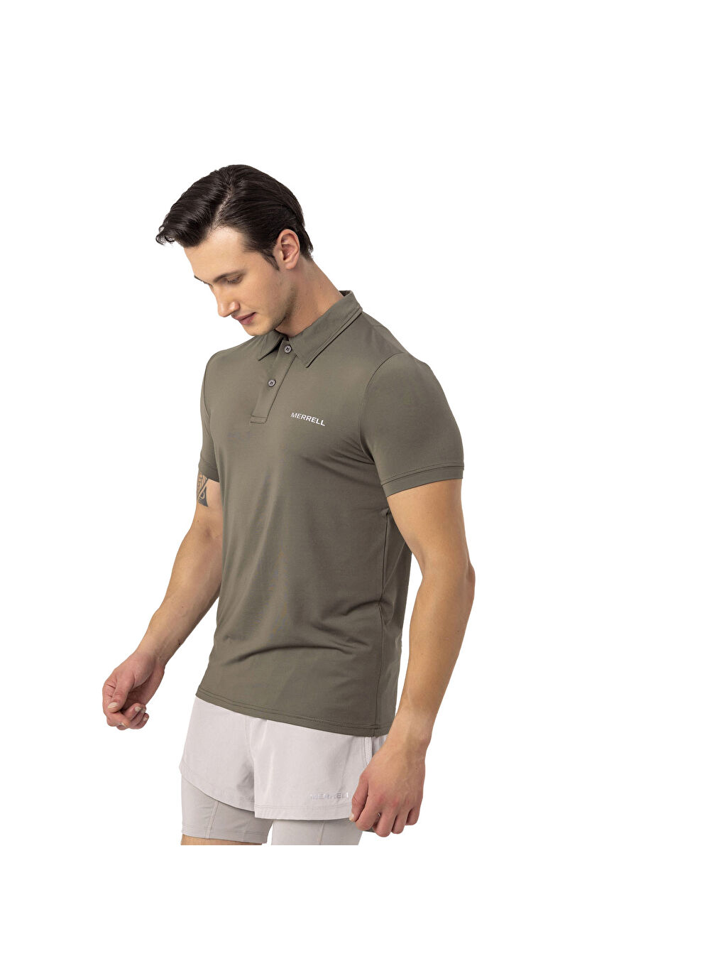 Haki Polo Yaka Kısa Kollu Tişört-10