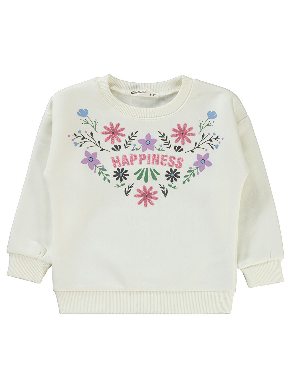 Civil Girls Kız Çocuk Sweatshirt 2-5 Yaş Ekru