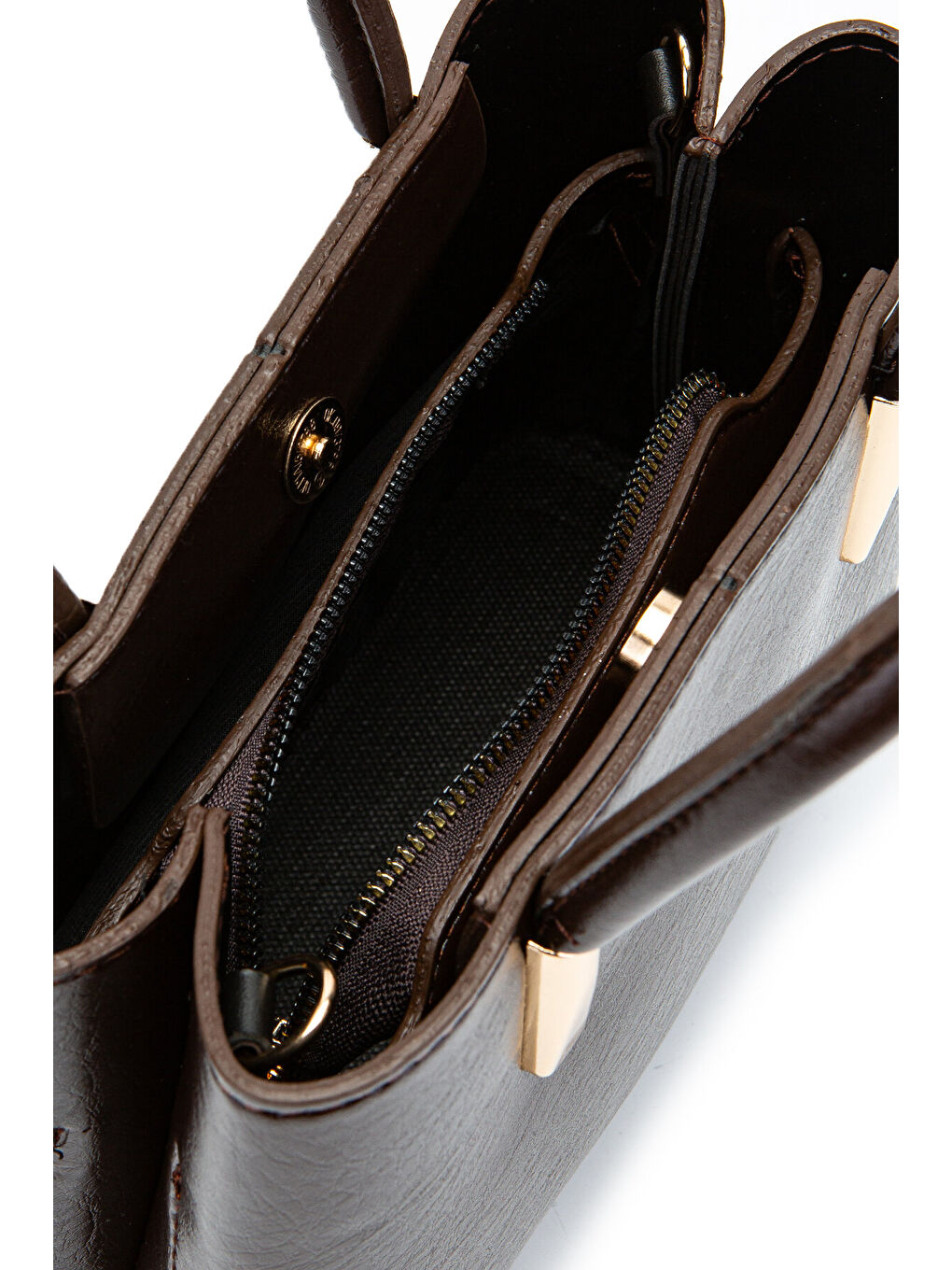 Gold Detaylı Gloria El Ve Omuz Kadın Çanta Kahverengi-4