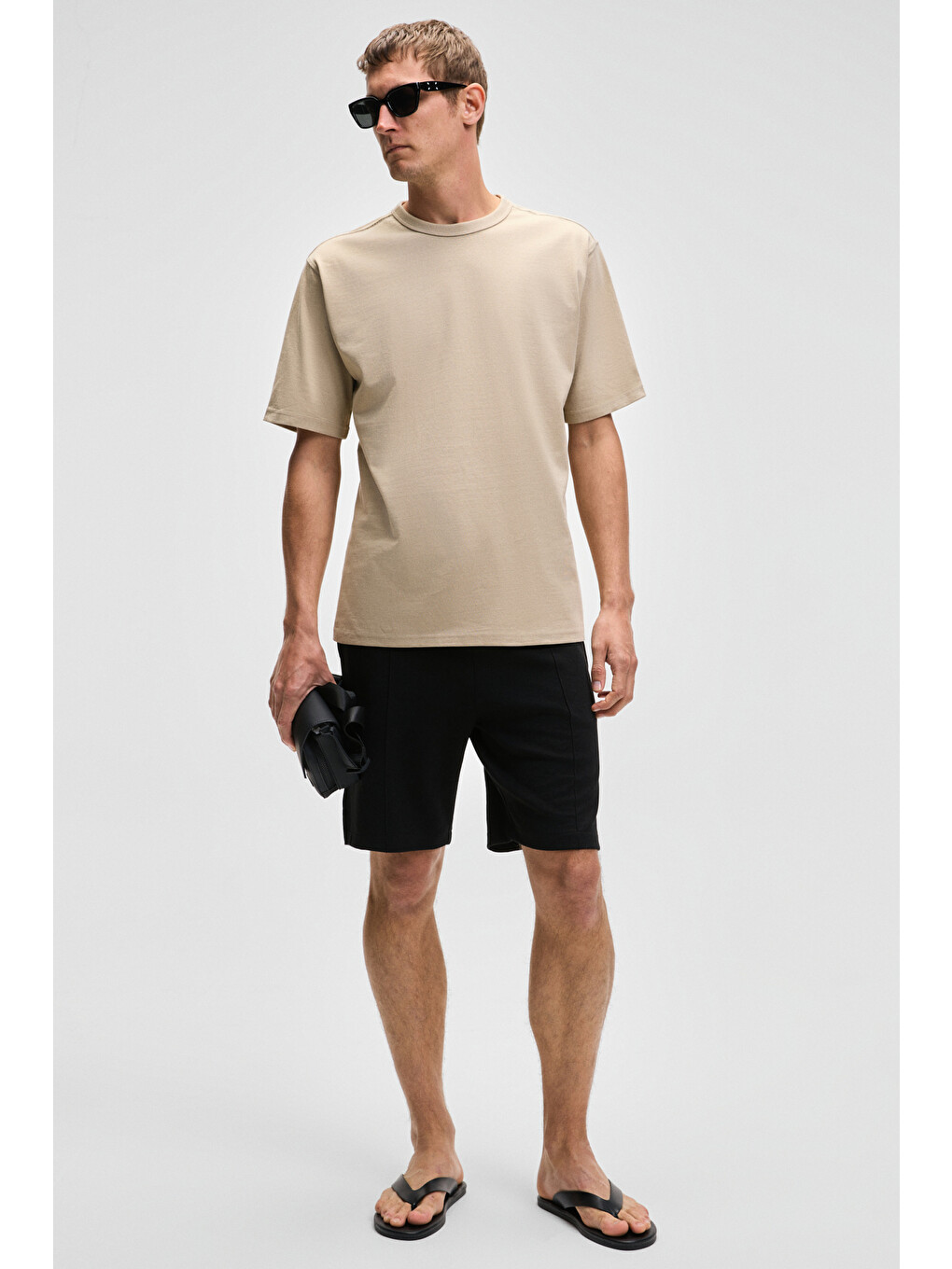 Catwalk Erkek %100 Pamuk Regular Fit Bej T-shirt-4