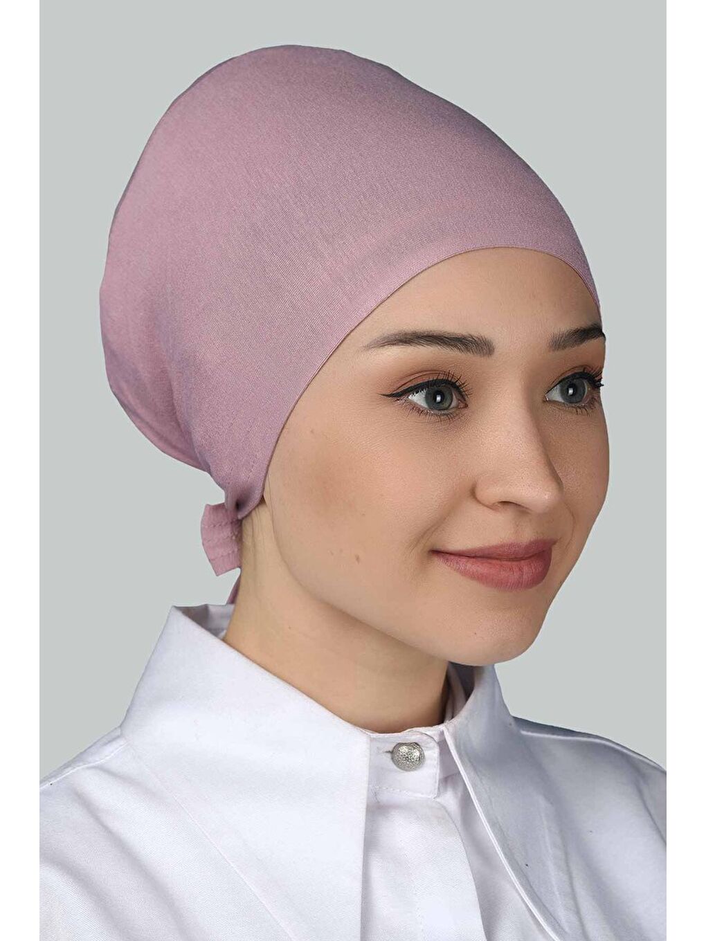 Altobeh Pembe Kadın Pratik Dikişsiz Bağcıklı Kaymayan Tesettür Penye Bone