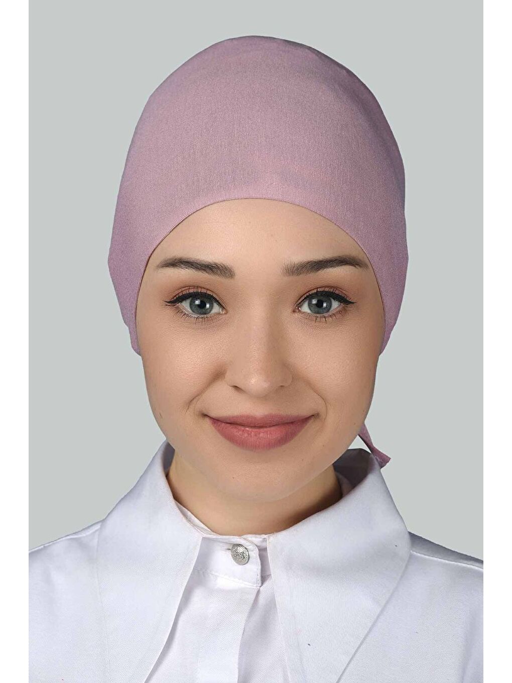 Altobeh Pembe Kadın Pratik Dikişsiz Bağcıklı Kaymayan Tesettür Penye Bone - 1