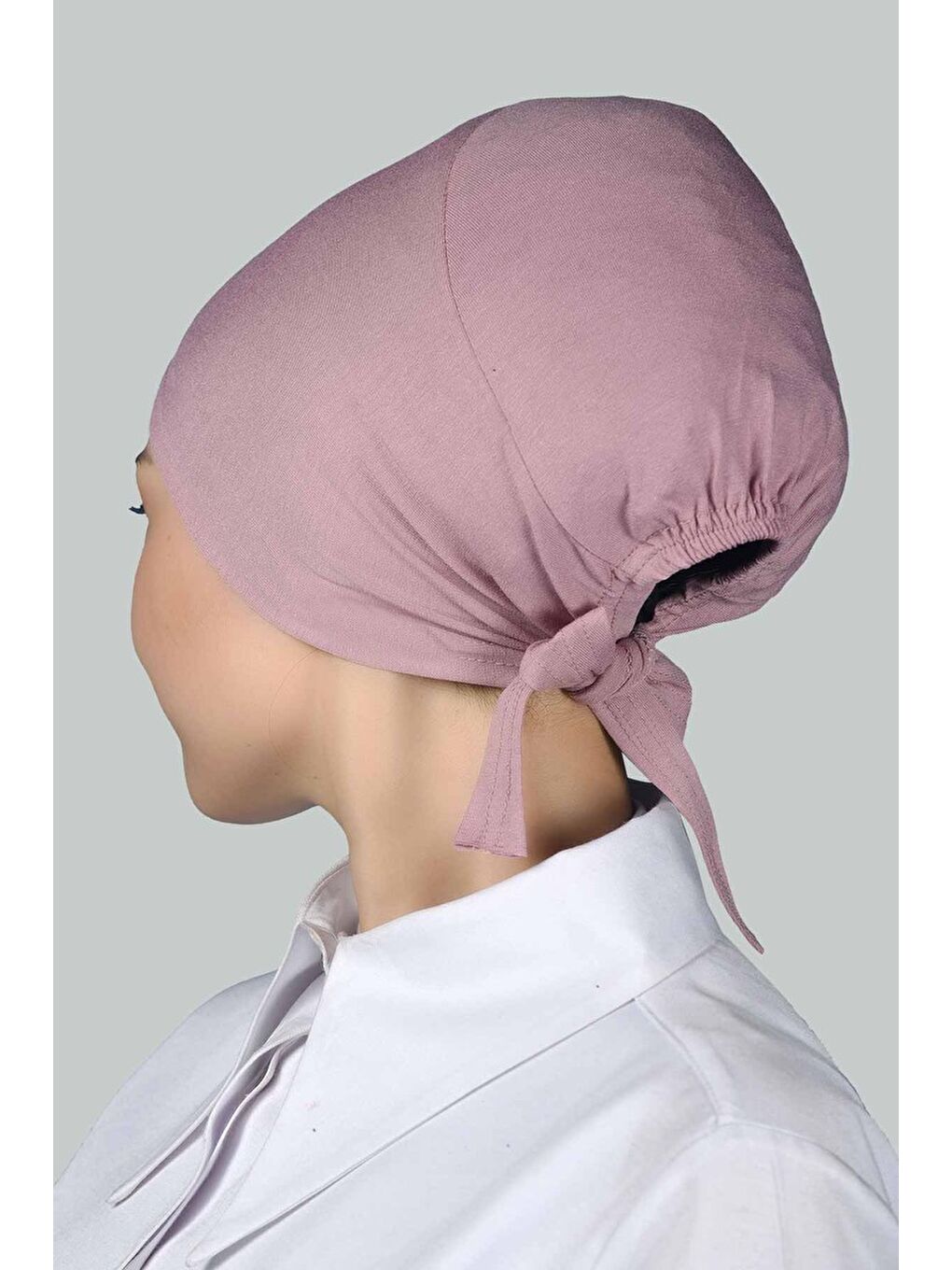 Altobeh Pembe Kadın Pratik Dikişsiz Bağcıklı Kaymayan Tesettür Penye Bone - 3