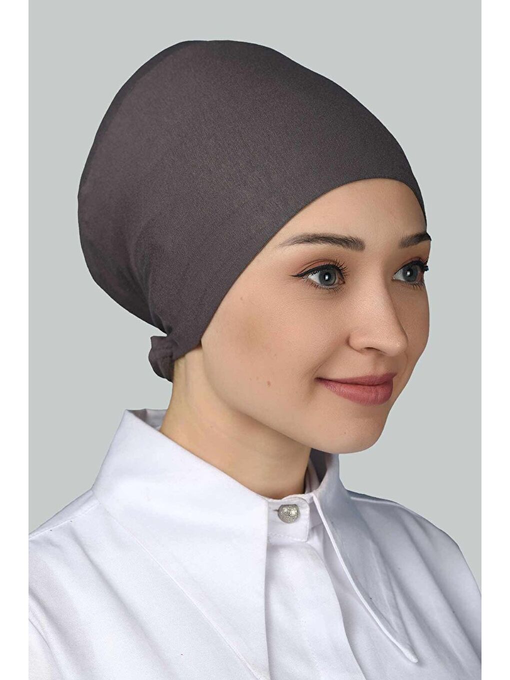 Altobeh Kahverengi Kadın Pratik Dikişsiz Bağcıklı Kaymayan Tesettür Penye Bone