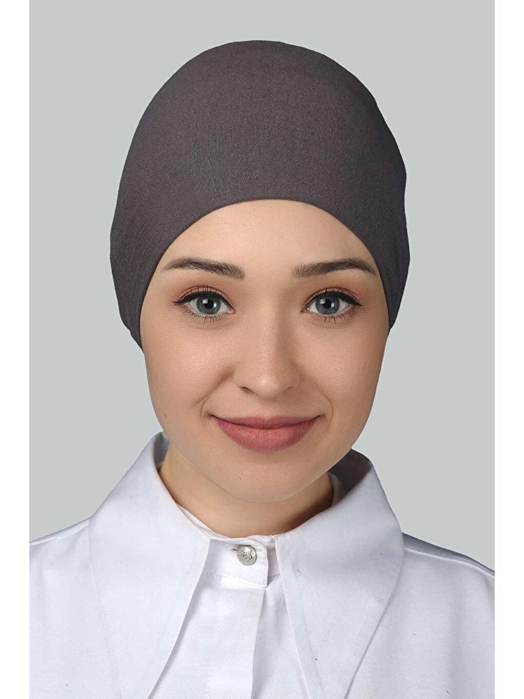 Altobeh Kahverengi Kadın Pratik Dikişsiz Bağcıklı Kaymayan Tesettür Penye Bone - 1