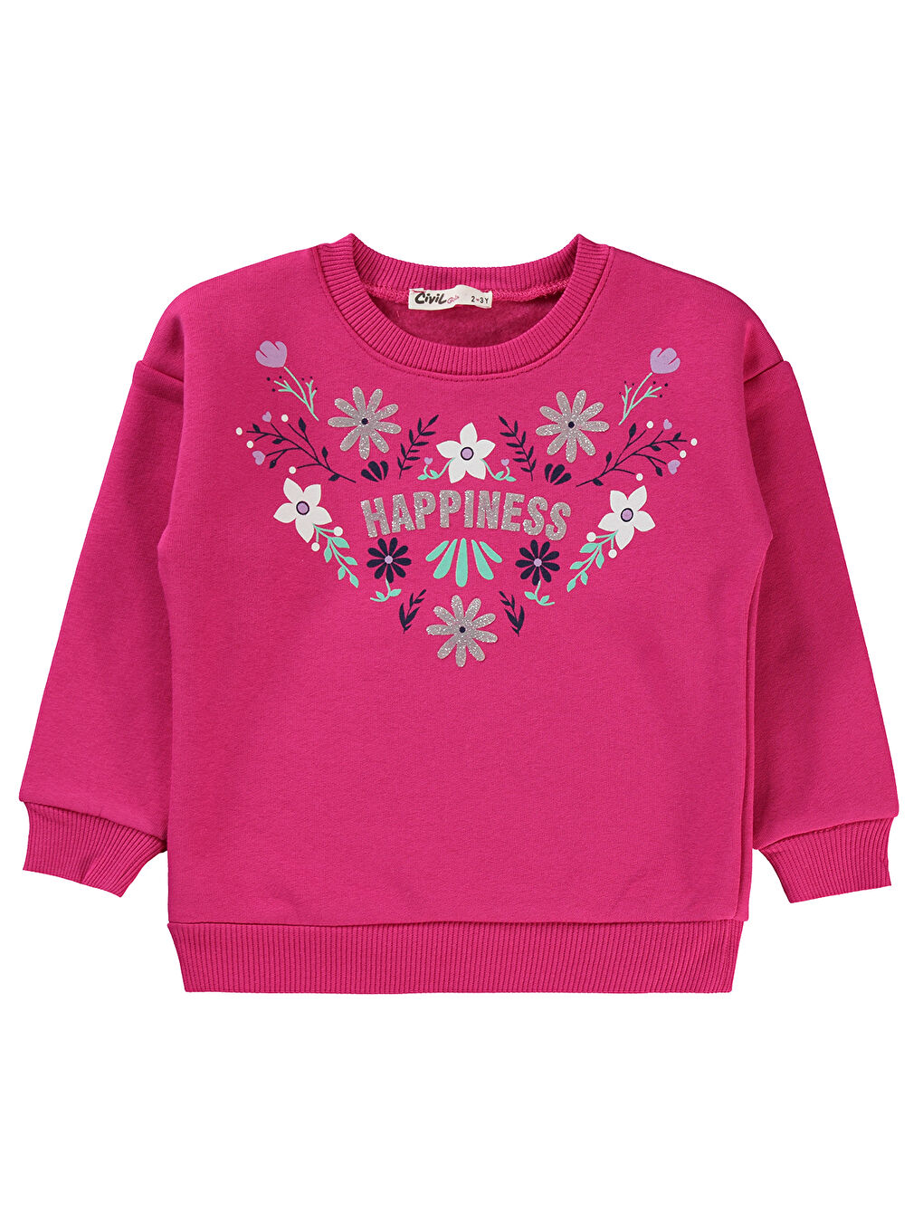 Civil Girls Kız Çocuk Sweatshirt 2-5 Yaş Fuşya