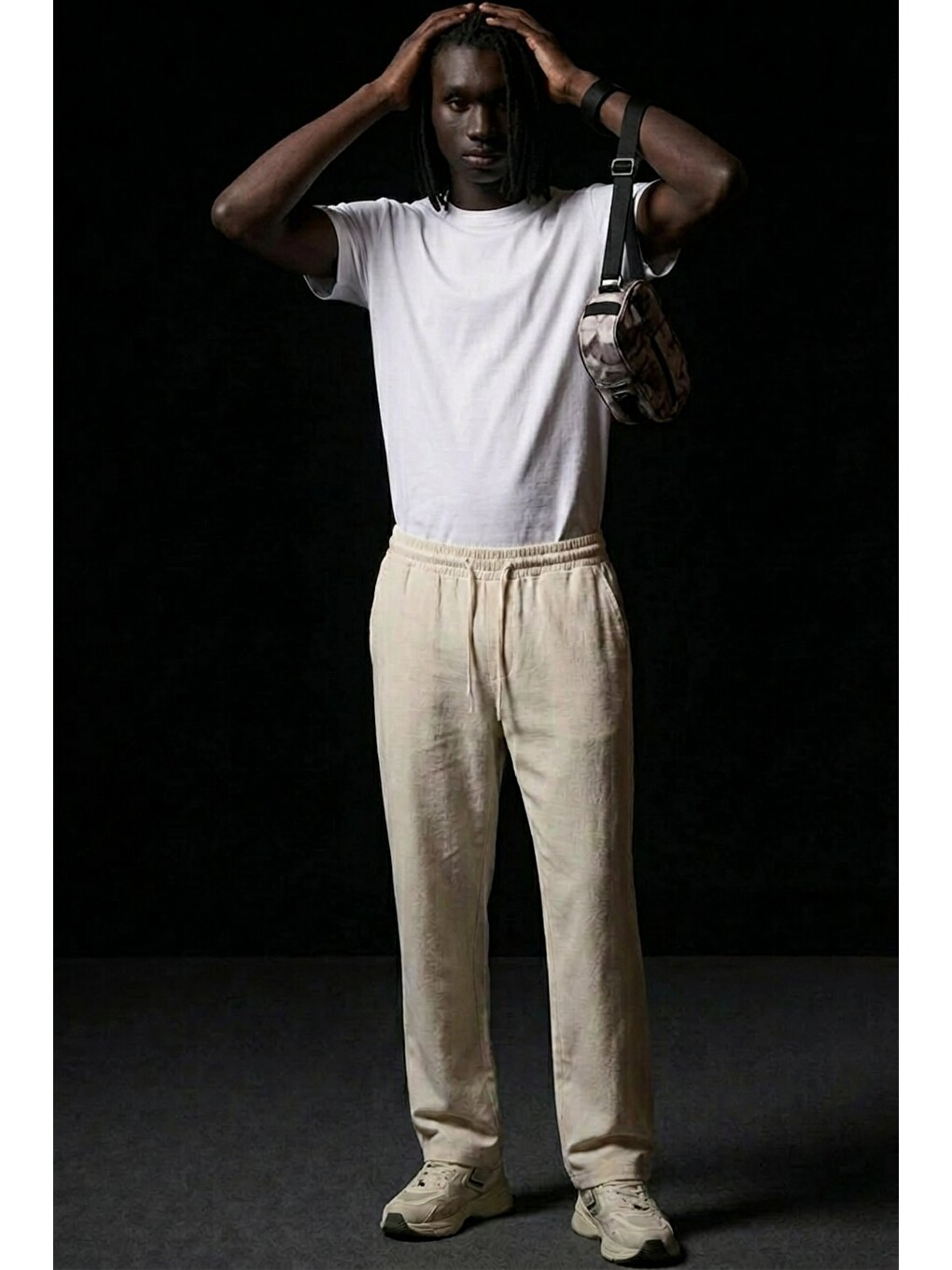 Ekru Erkek Relaxed Krem Baggy Pantolon-3