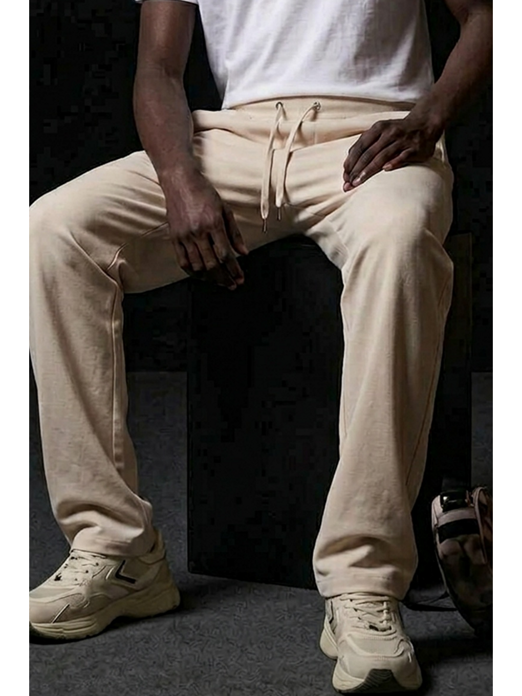 Ekru Erkek Relaxed Krem Baggy Pantolon-5