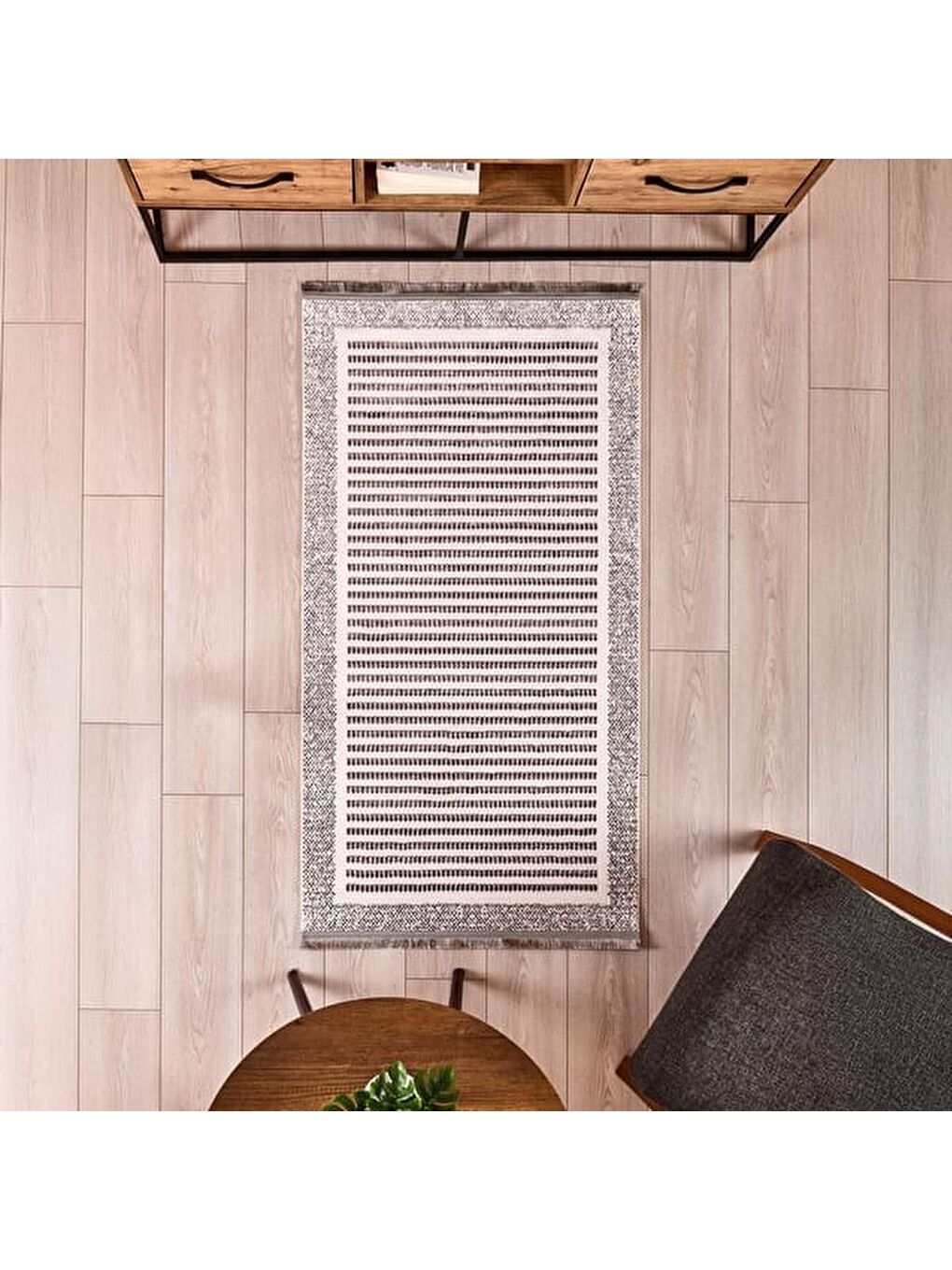 Soft Tuku Halı - Gri - 80x150 cm