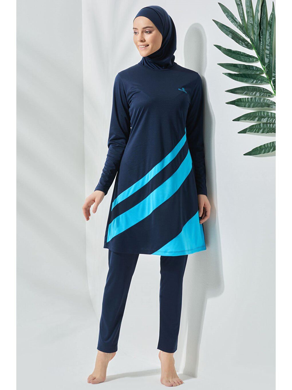 Tam Kapalı Tesettür Mayo C11020 Koyu Lacivert-1